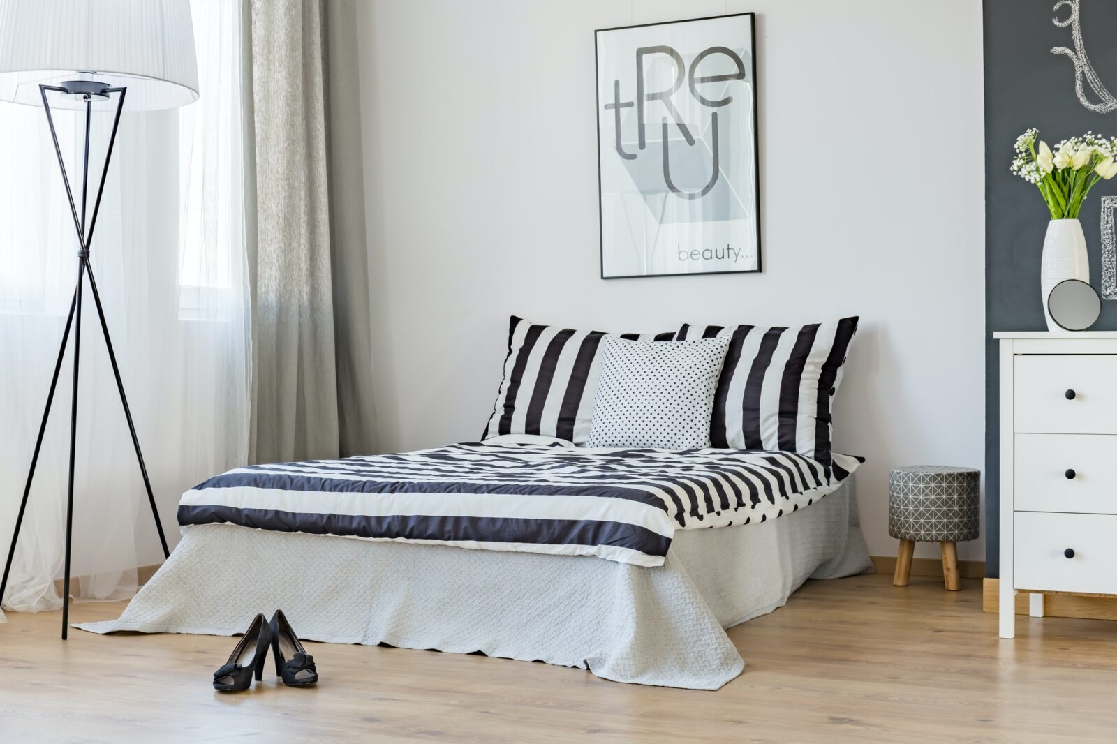 Woman's stylish bedroom