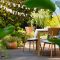Wooden furniture on the patio