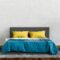 3D rendering of interior bedroom with decorations.