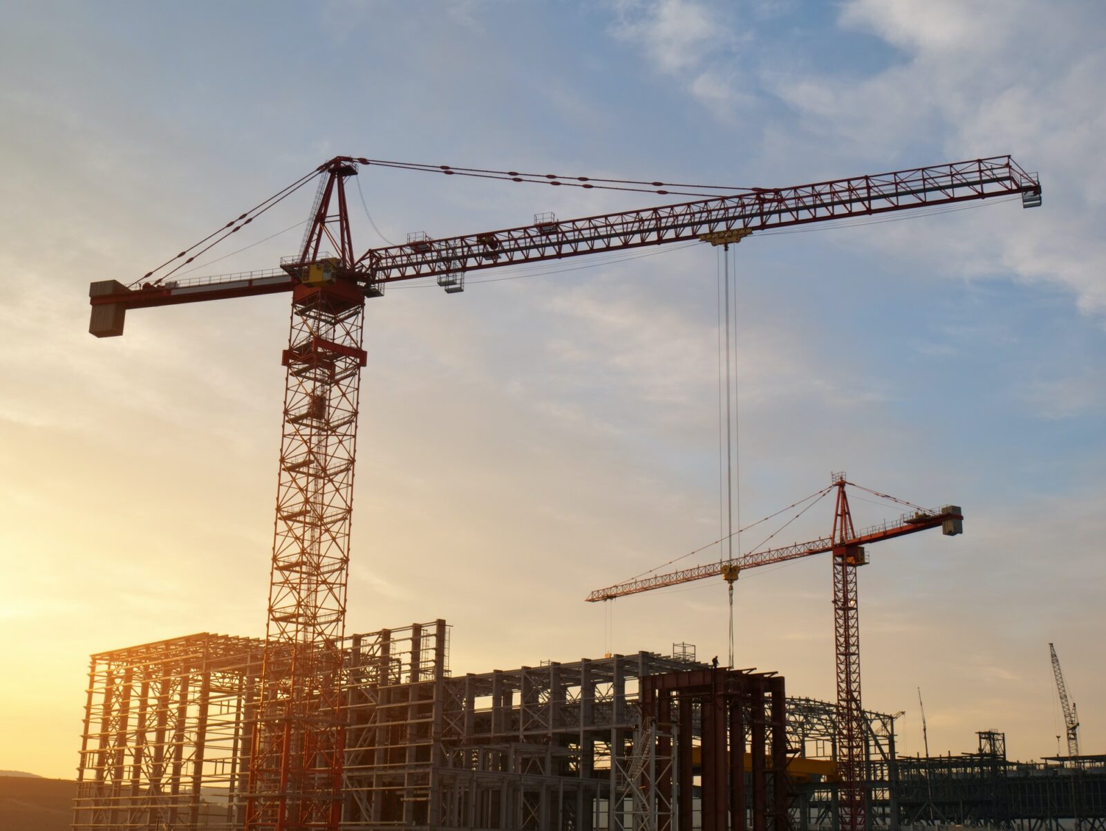 Crane silhouette building