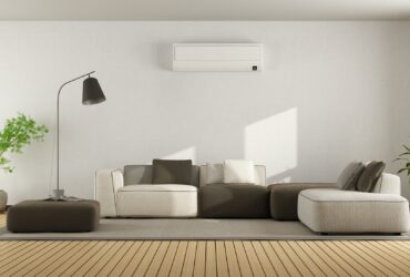 Living room with sofa and air conditioner