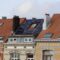 Solar energy on the roof of the tenement house.
