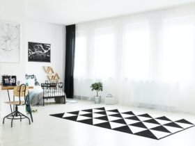 White spacious boy's bedroom