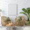 3D illustration Mockup photo frame in living room rendering