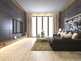 3d rendering luxury and modern living room