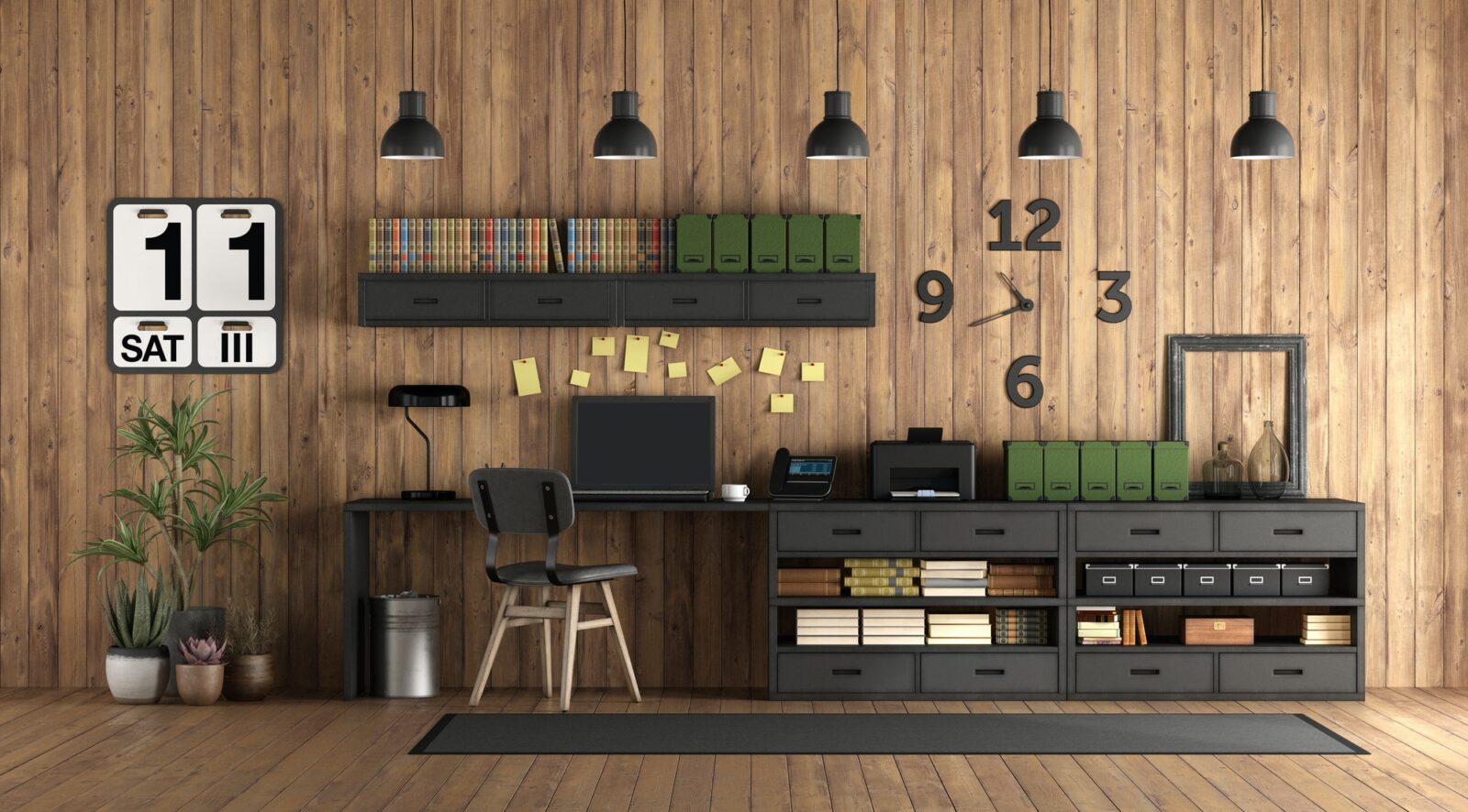 Home office in rustic style