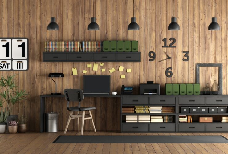 Home office in rustic style