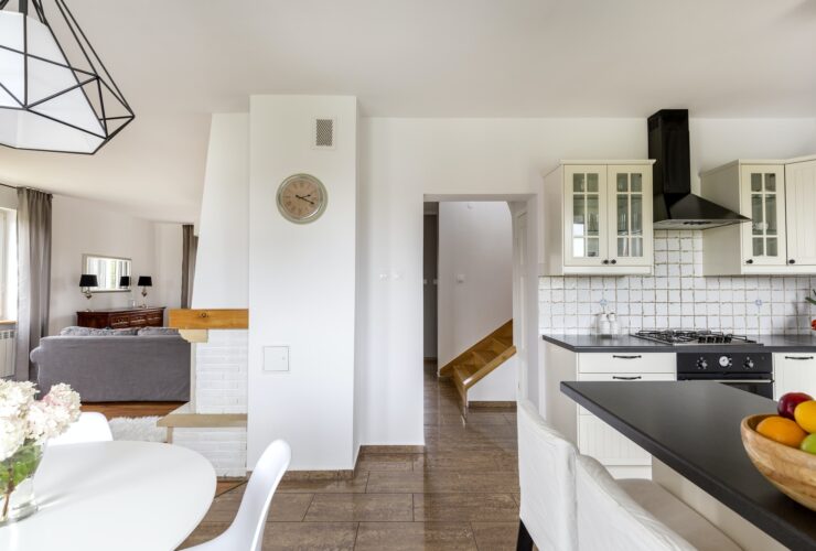Modern house with white walls