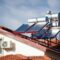 Solar heaters on the roof of the house