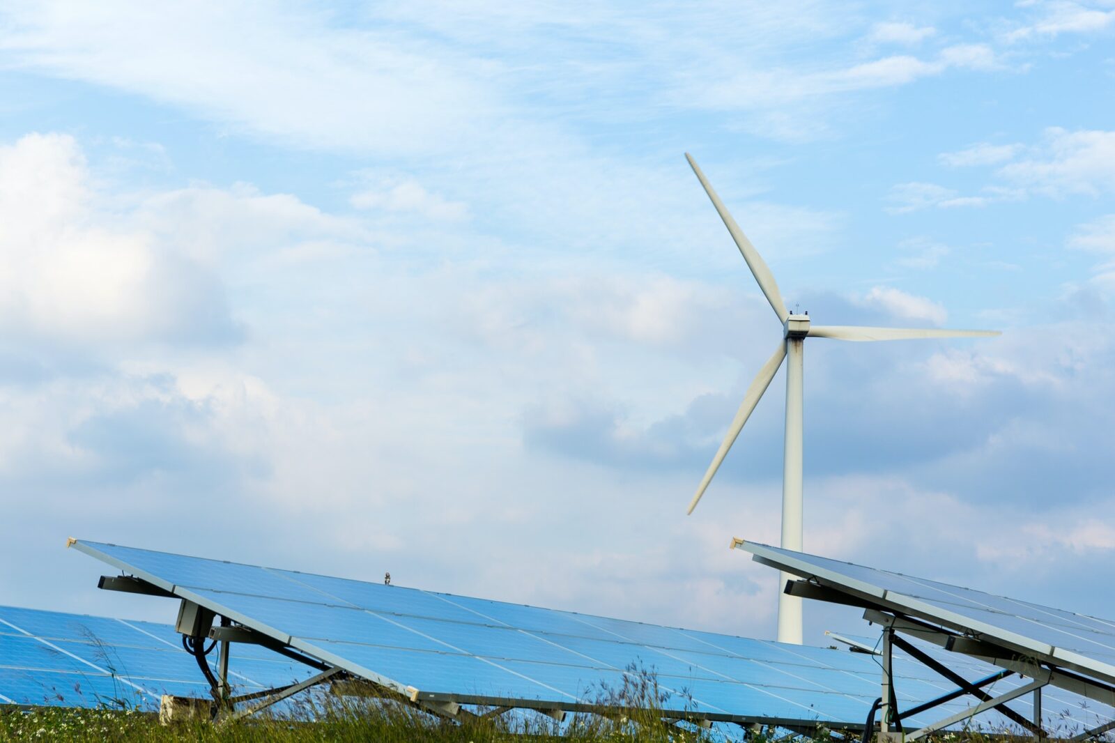 Wind turbine and solar panel