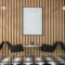 3D Mockup photo frame in Canteen interior
