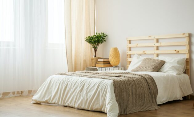 Bed in modern bedroom