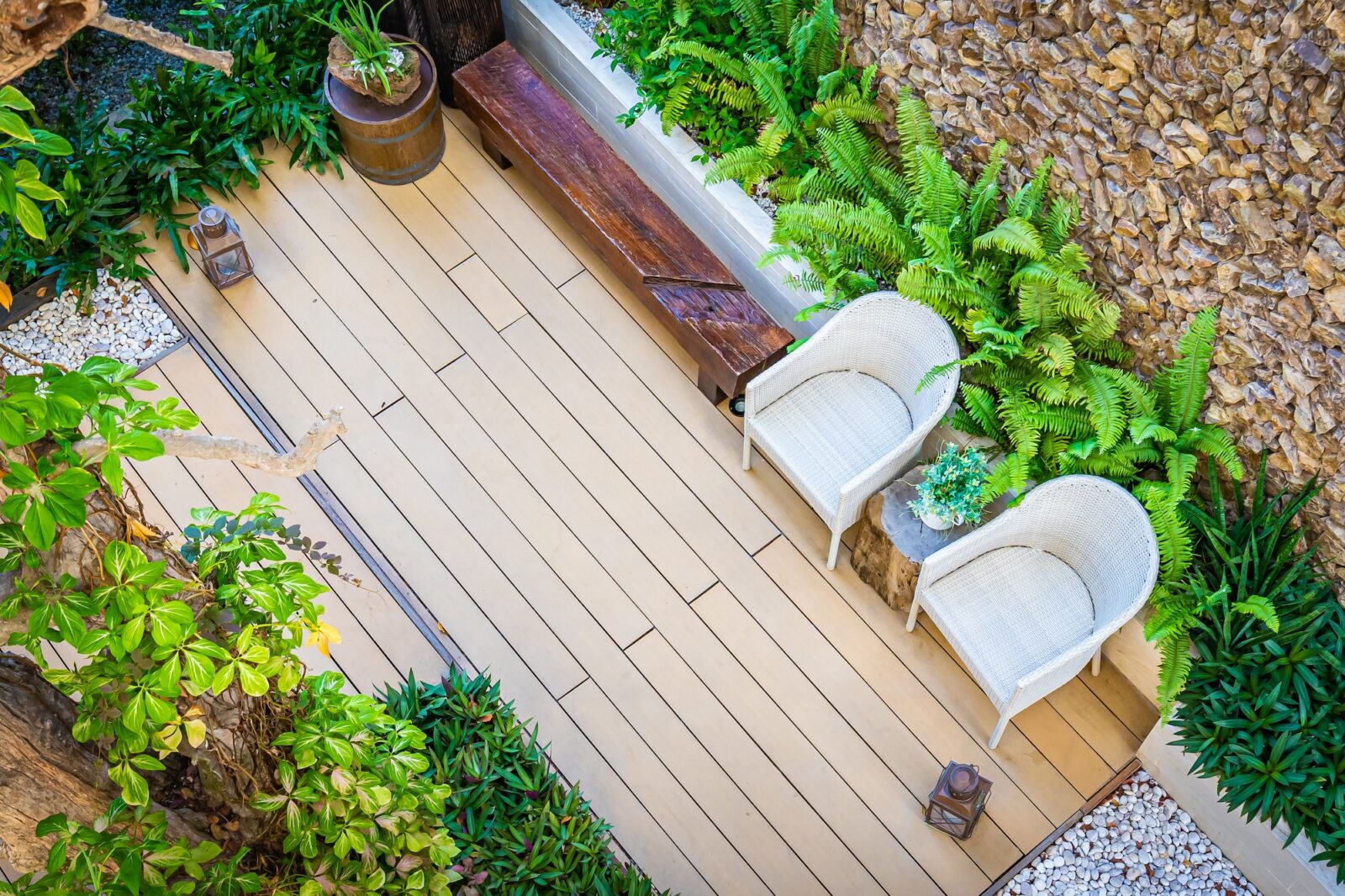 Empty chair decoration outdoor patio