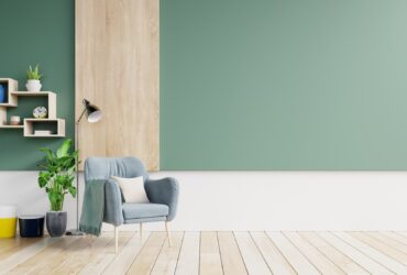 Empty wall in pastel modern interior.