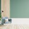 Empty wall in pastel modern interior.