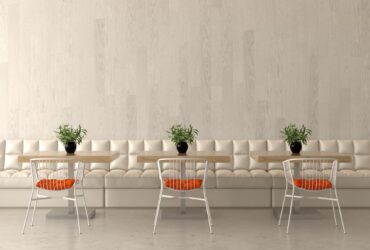 Interior design of a coffee shop, cafe. 3D rendering