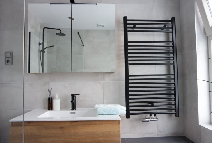 Modern bathroom interior.