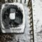 Overhead view of Central Air Conditioner HVAC unit covered with snow after snowstorm