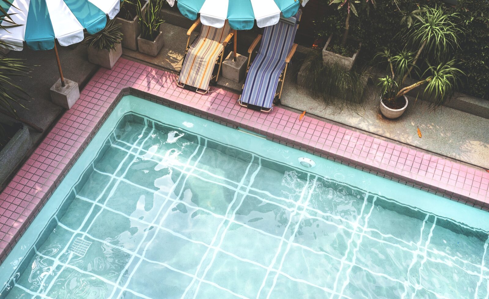 Swimming pool in summer time