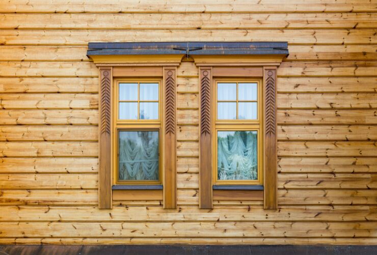 Windows of the wooden house