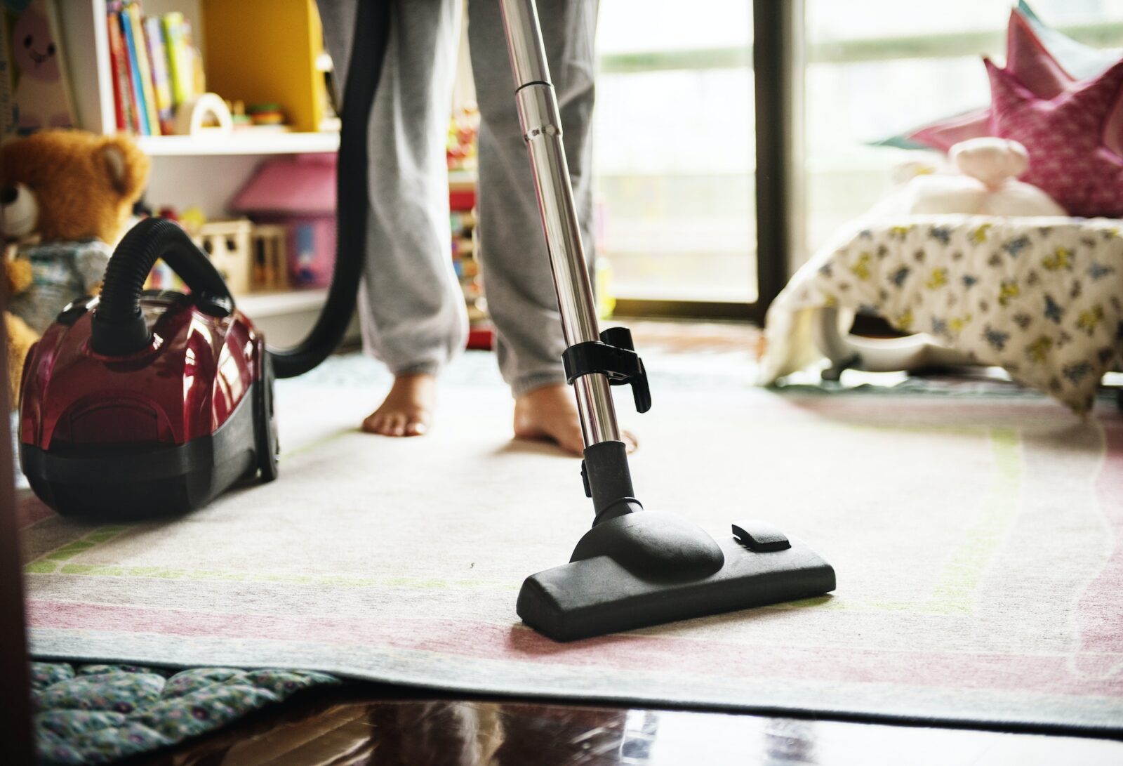 Woman do house cleaning