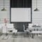 3D Mockup photo frame on the wall of restaurant