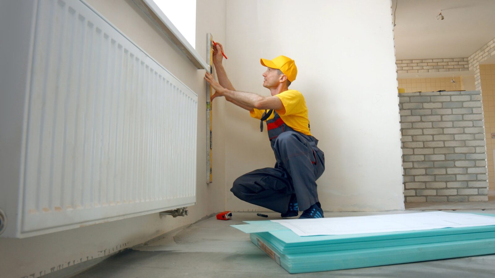Construction worker making house renovation.