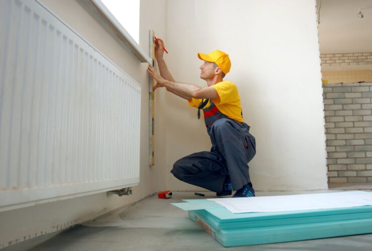 Construction worker making house renovation.