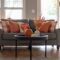 Living room decorated for autumn holidays