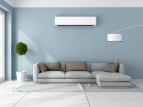 Living room with air conditioner