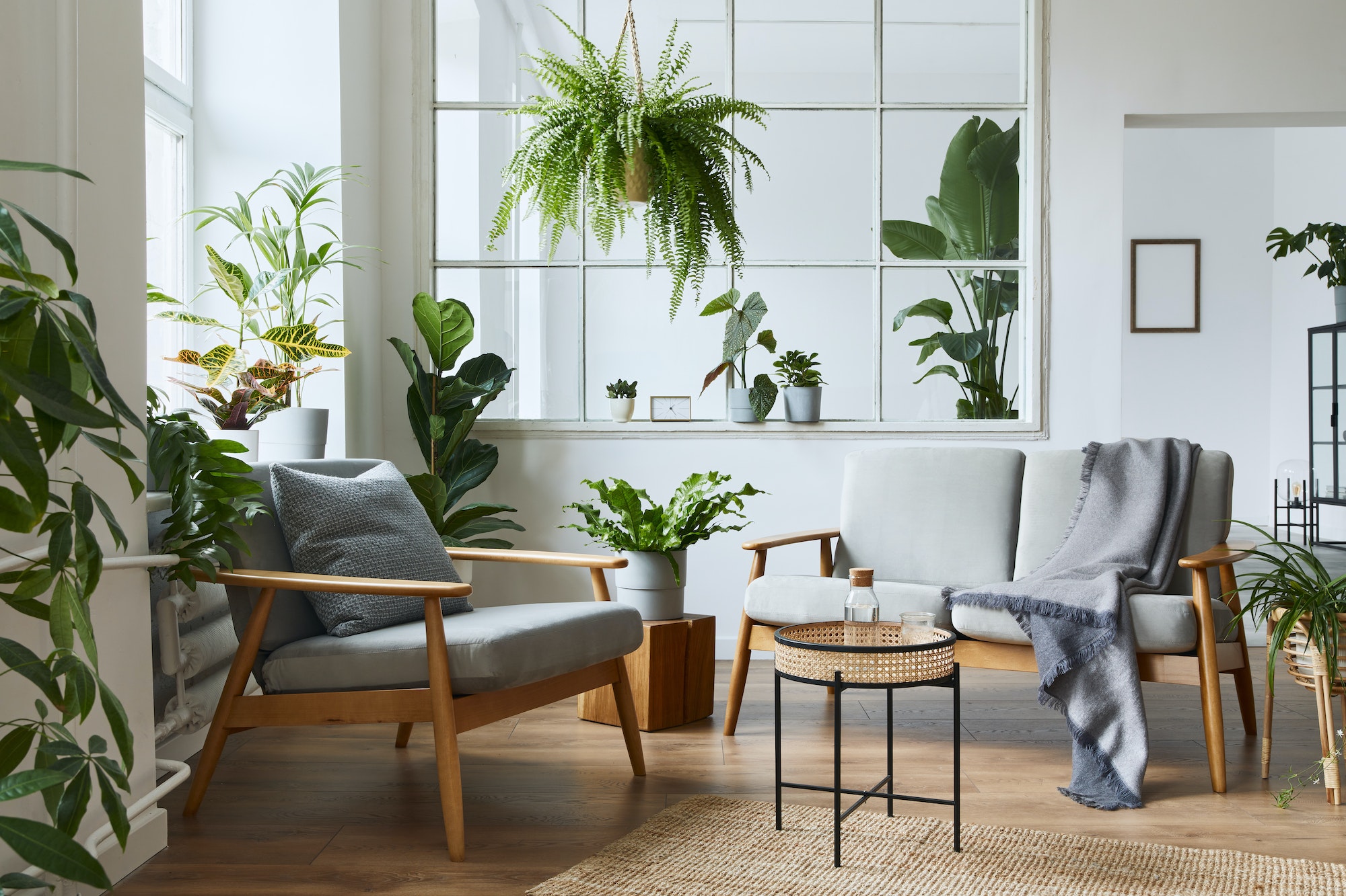 Modern scandinavian interior of living room