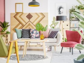 Patterned cozy living room