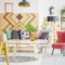 Patterned cozy living room