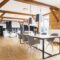Spacious wooden dining room