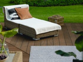 Wooden deck in the garden