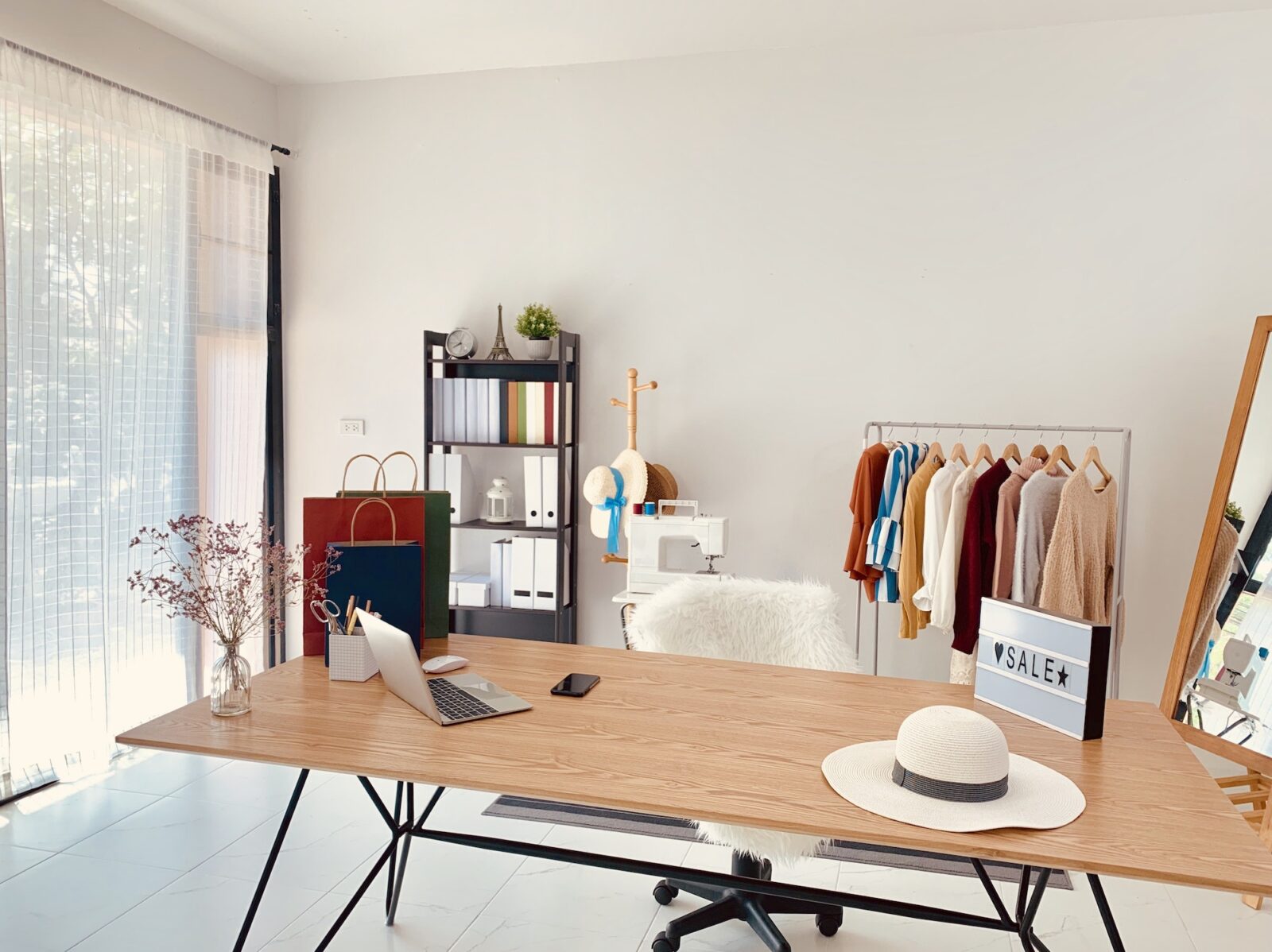 Working space for online shop. Small business.