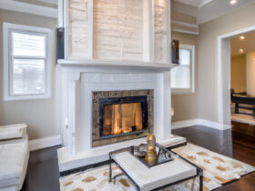 Luxurious Living Room Designs With Marble Fireplace