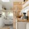 Camping in trailer, rv kitchen and bedroom, nobody