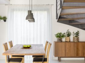 Dining room with stairs