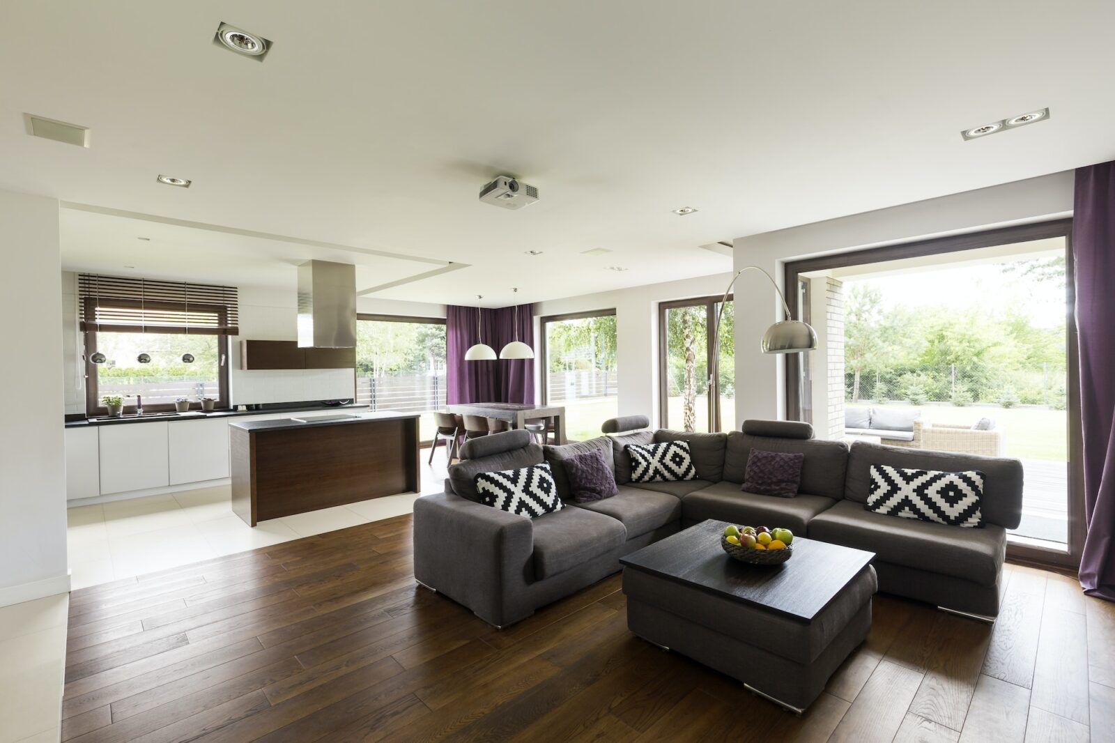 Modern house with white walls