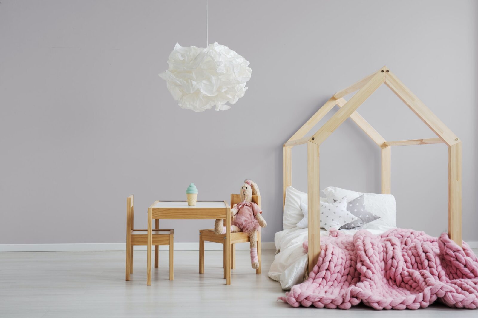 Pastel pink girl's bedroom