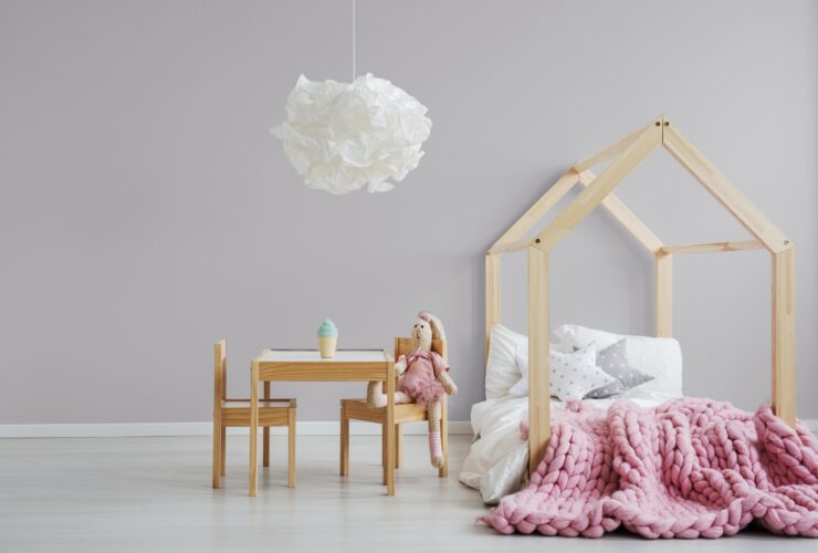 Pastel pink girl's bedroom