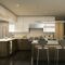 3d rendering warm light beautiful kitchen