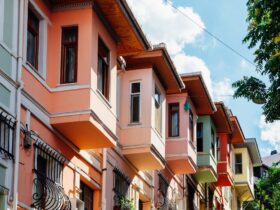 Colourful historical house in Balat a popular photo spot, Istanbul, Turkey