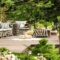Garden furniture on wooden patio