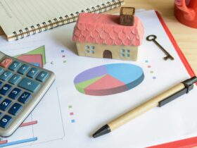 Home finance concept, residential house, expenses calculated