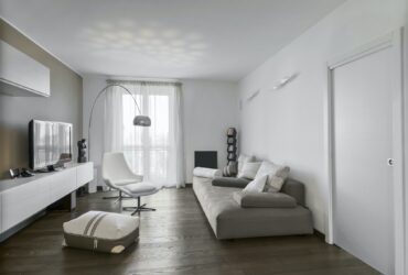 Interiors of a Modern Living Room with Wood Floor