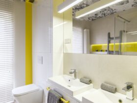 Neon yellow bathroom design idea