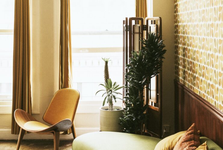 Retro style mid-century modern decorated apartment