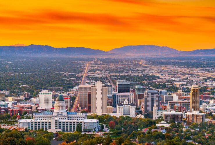 Salt Lake City, Utah, USA Downtown City Skyline